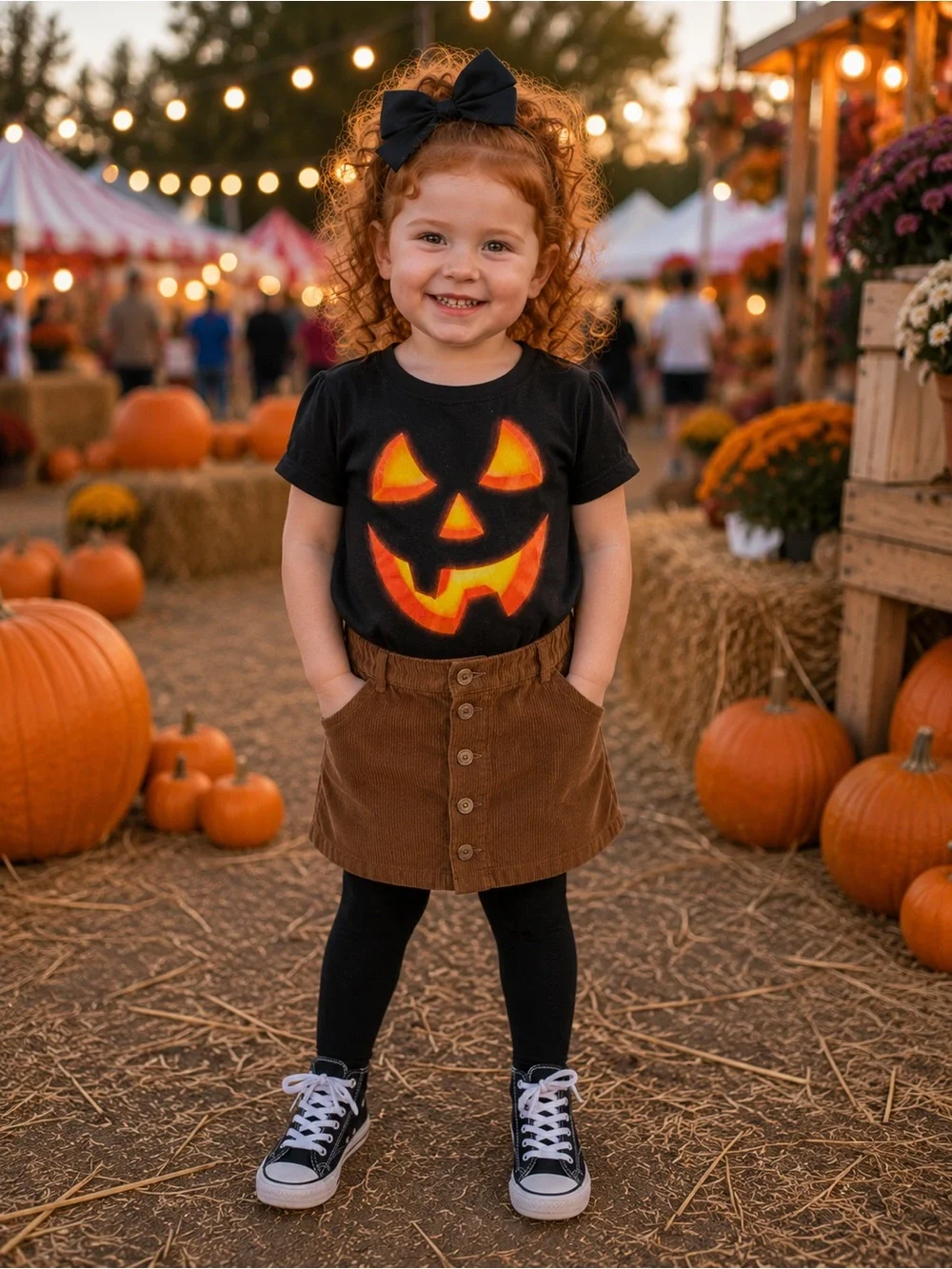 🎃 Halloween Jack-O’-Lantern Pumpkin Face Tee — Kids XS 4/5 Unisex